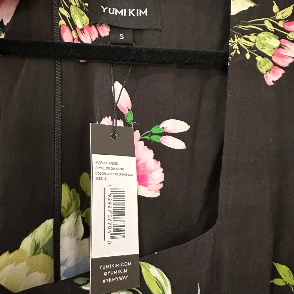 Yumi Kim Marlo Floral Midi Dress Black Size S NWT - Picture 6 of 13